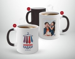 Kişiye Özel Babalar Günü Hediyesi Fotoğraflı Sihirli Kupa Bardak-72