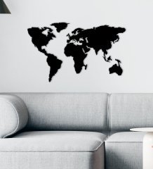 BK Gift Dünya Haritası Tasarımlı Ahşap Duvar Süsü