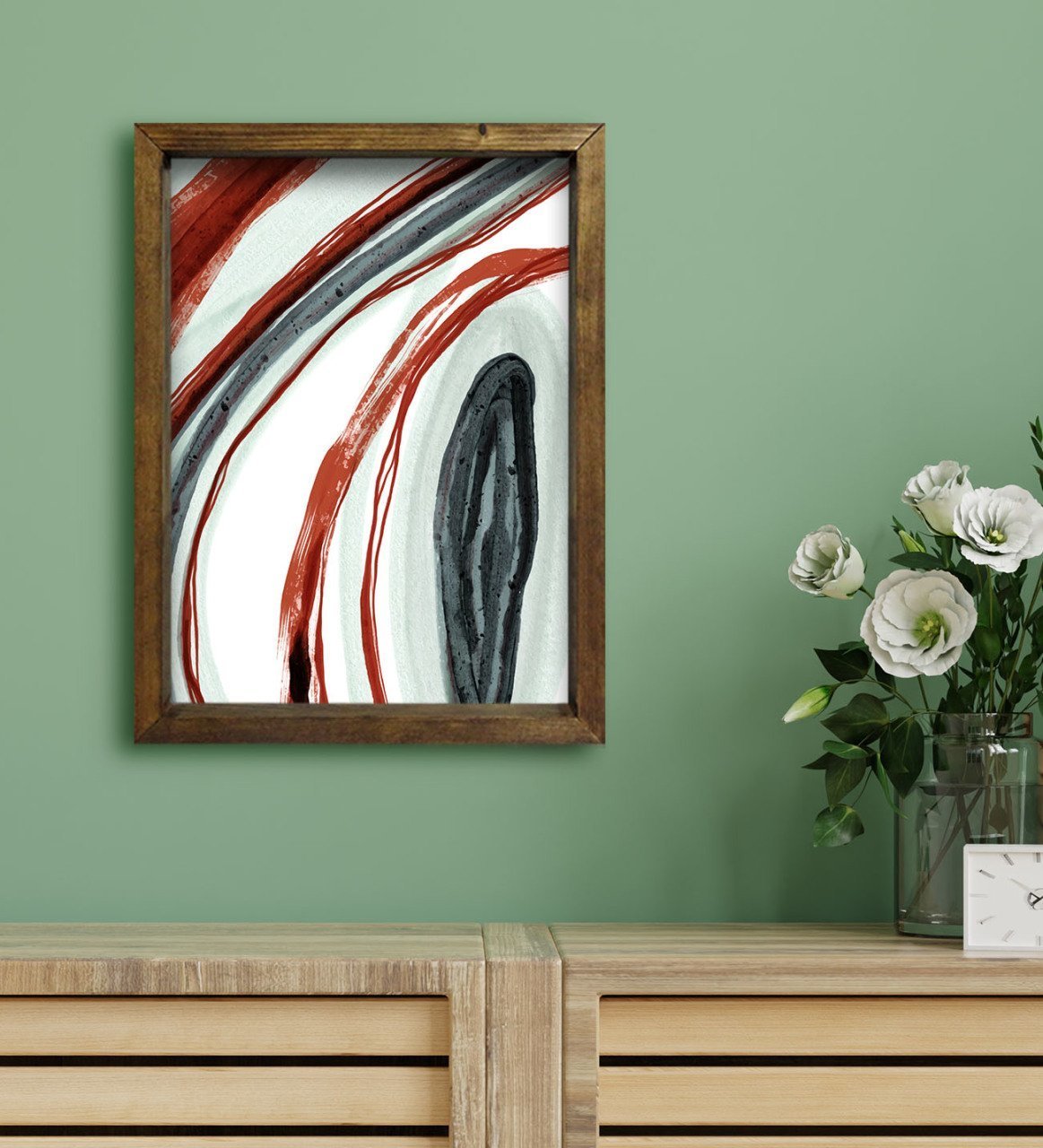 BK Gift Otel Odası Konseptli Doğal Masif Ahşap Çerçeveli Tablo 30x40cm-61