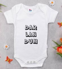 BK Kids Darlandum Tasarımlı Beyaz Bebek Body Zıbın-2