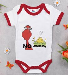 BK Kids No Problem Tasarımlı Kırmızı Bebek Body Zıbın-1