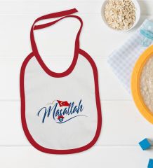 BK Kids Maşallah Tasarımlı Kırmızı Bebek Mama Önlüğü-3