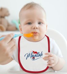 BK Kids Maşallah Tasarımlı Kırmızı Bebek Mama Önlüğü-3