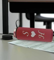 BK Gift Sevgiliye Özel İsimli Pembe Defter ve Fuşya Cam Matara Hediye Seti-10, Sevgiliye Hediye, Sevgililer Günü, Yeni İş Hediyesi