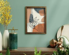 BK Home Doğal Masif Ahşap Çerçeveli Tablo 45x65cm-68