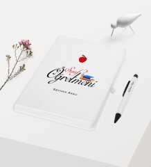 Kişiye Özel Sınıf Öğretmeni Temalı Beyaz Defter Kalem Hediye Seti - 6