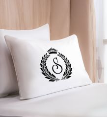 BK Gift Kişiye Özel Baş Harfli Tasarımlı Pamuklu Yastık Kılıfı-3 50x70cm , Sevgiliye Hediye, Ev Hediyesi, Tasarım Ev Tekstili