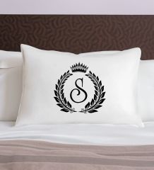 BK Gift Kişiye Özel Baş Harfli Tasarımlı Pamuklu Yastık Kılıfı-3 50x70cm , Sevgiliye Hediye, Ev Hediyesi, Tasarım Ev Tekstili