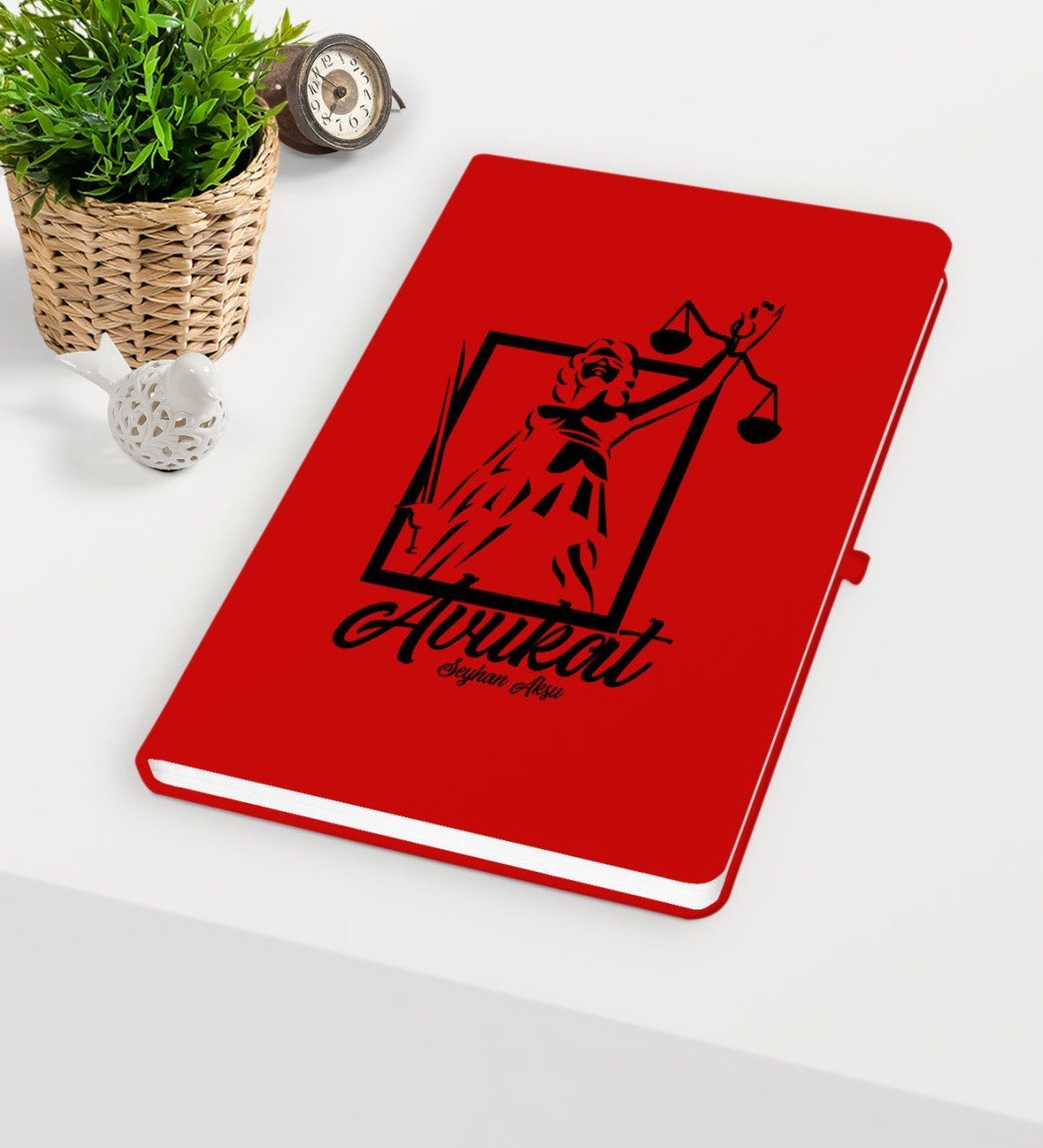 Kişiye Özel Avukat Temalı Kırmızı Defter - 16