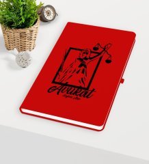 Kişiye Özel Avukat Temalı Kırmızı Defter - 16