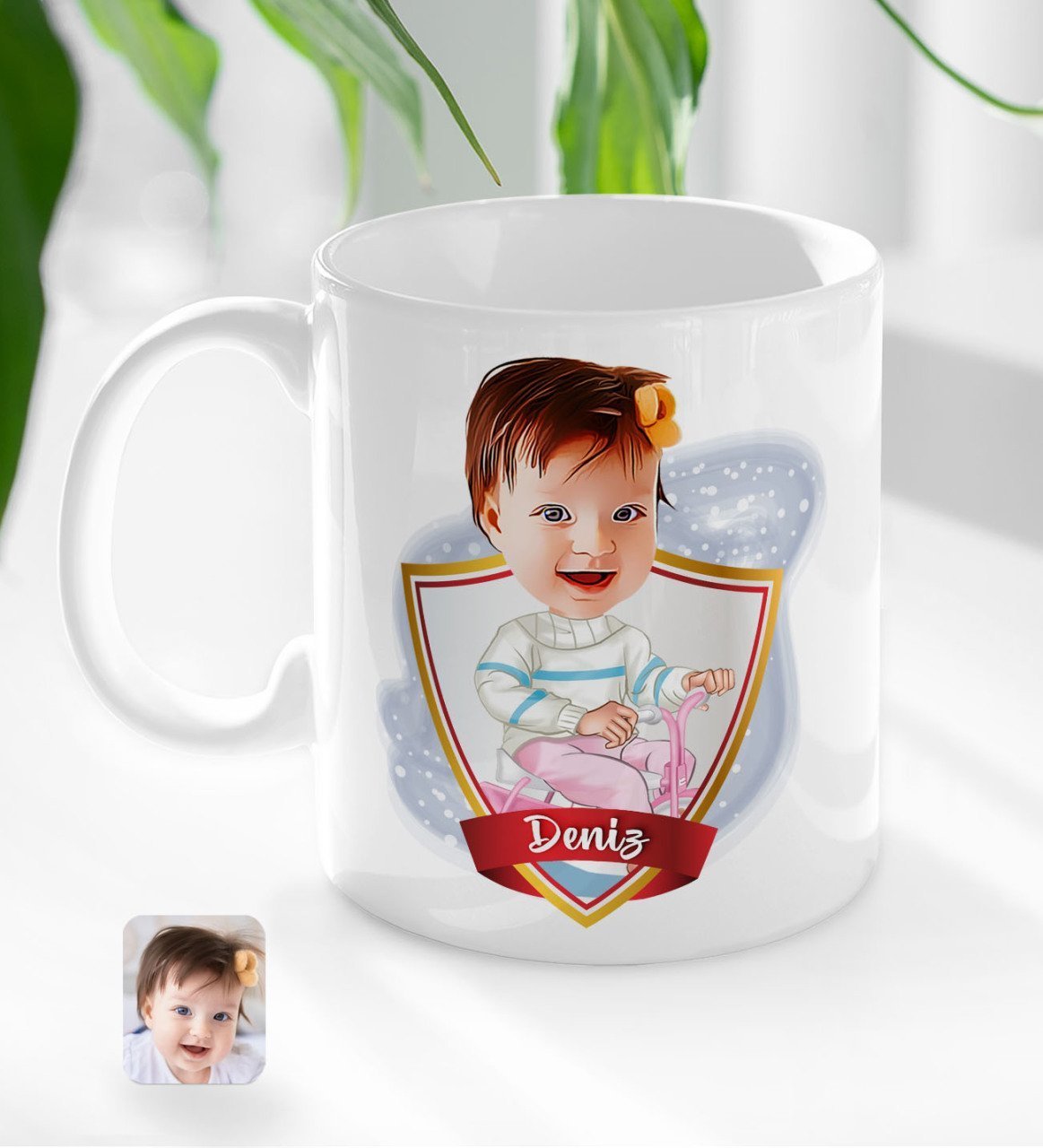 Kişiye Özel İsimli Bebek Karikatürlü Beyaz Kupa Bardak-4
