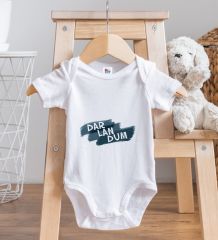 BK Kids Darlandum Tasarımlı Beyaz Bebek Body Zıbın-1