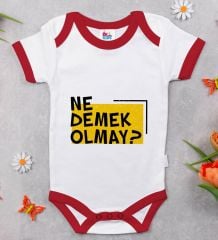 BK Kids Ne Demek Olmay Tasarımlı Kırmızı Bebek Body Zıbın-1