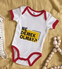 BK Kids Ne Demek Olmay Tasarımlı Kırmızı Bebek Body Zıbın-1