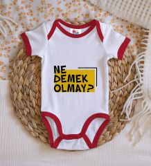 BK Kids Ne Demek Olmay Tasarımlı Kırmızı Bebek Body Zıbın-1