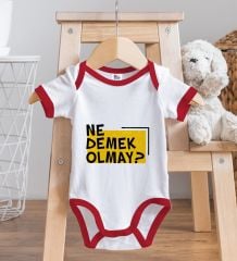 BK Kids Ne Demek Olmay Tasarımlı Kırmızı Bebek Body Zıbın-1