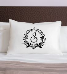 BK Gift Kişiye Özel Baş Harfli Tasarımlı Pamuklu Yastık Kılıfı-2 50x70cm , Sevgiliye Hediye, Ev Hediyesi, Tasarım Ev Tekstili
