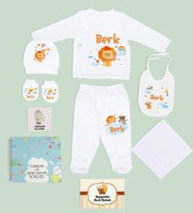 BK Kids Kişiye Özel Beyaz Hastane Çıkışı, Anne-Bebek Günlüğü, Yeni Doğan Bebek Giyim Hediyesi, 9 Parça Bebek Hediye Seti-4
