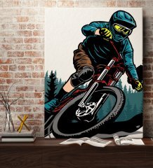 BK Gift Bisiklet Tasarımlı Kanvas Tablo 70x100cm-3