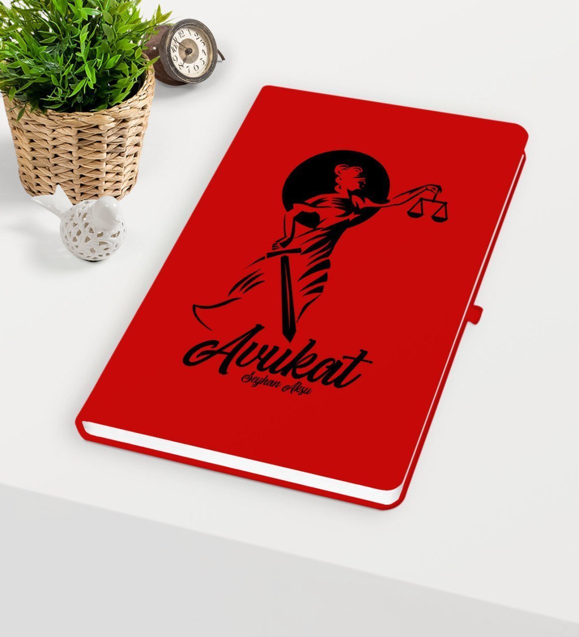 Kişiye Özel Avukat Temalı Kırmızı Defter - 15