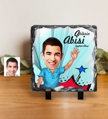 Kişiye Özel Abilerin Abisi Karikatürlü Dekoratif Doğal Taş - 1