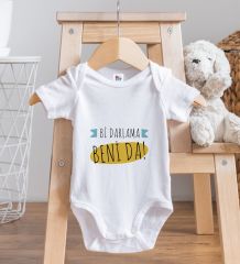 BK Kids Darlama Beni Tasarımlı Beyaz Bebek Body Zıbın-1