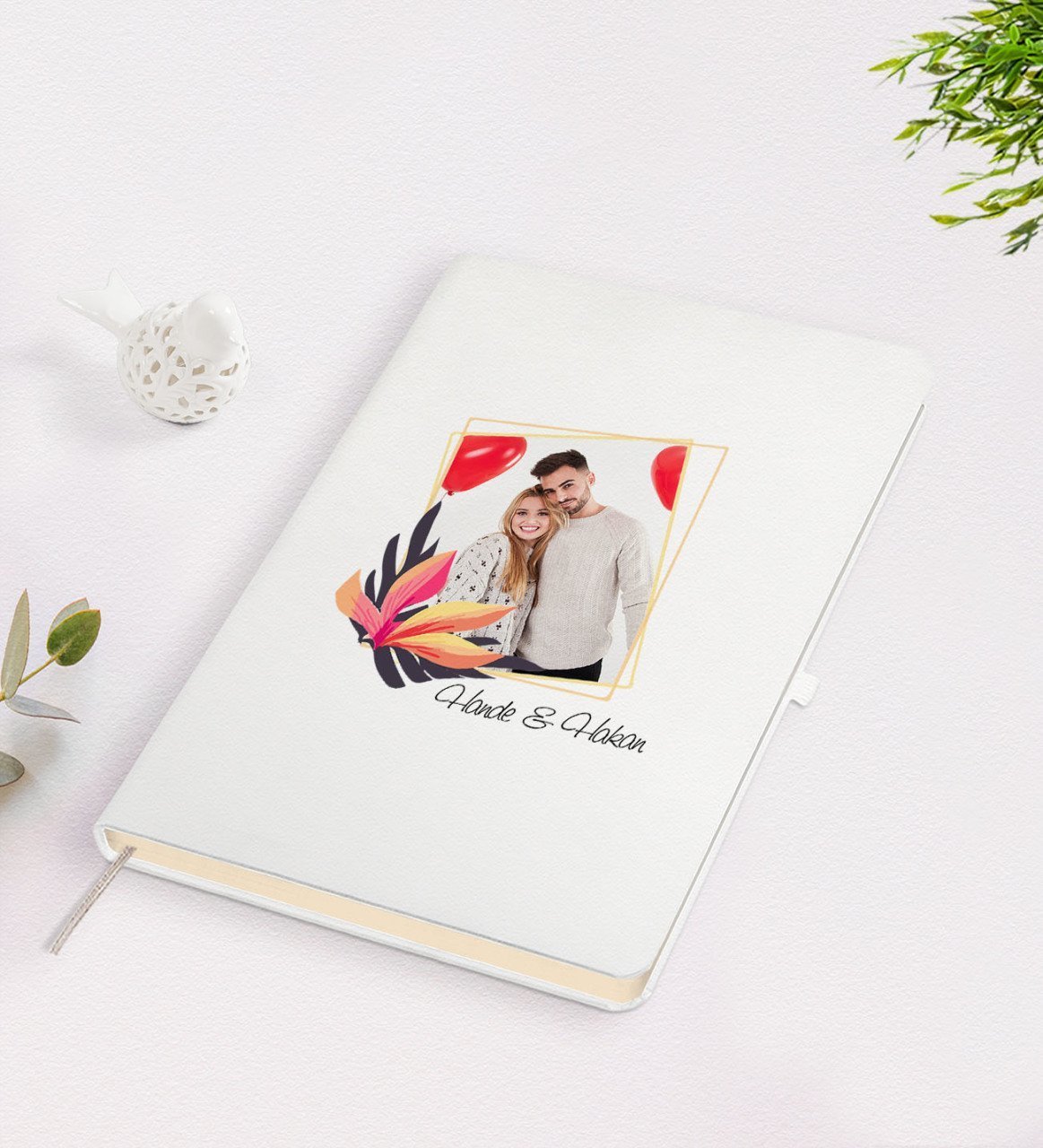Kişiye Özel Sevgililer Günü Temalı İsimli Fotoğraflı Beyaz Defter-27