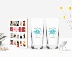 Kişiye Özel Renkli Baskılı Aksaray Tasarımlı Turistik İkili Rakı Bardağı ve Rakı Cep Kitabı Hediye Seti-1