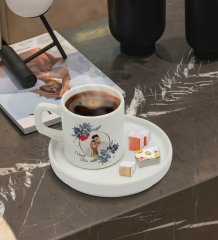 Kişiye Özel Sunum Tabaklı İsimli Fotoğraflı Türk Kahvesi Fincanı Model 34