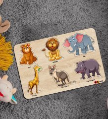 BK Toys Çocuklar İçin Ahşap Figürlü Eğitici-Öğretici Yapboz Puzzle-12