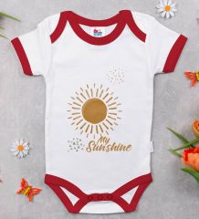 BK Kids My Sunshine Tasarımlı Kırmızı Bebek Body Zıbın-1