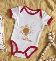 BK Kids My Sunshine Tasarımlı Kırmızı Bebek Body Zıbın-1