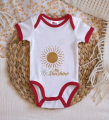 BK Kids My Sunshine Tasarımlı Kırmızı Bebek Body Zıbın-1