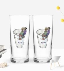 BK Gift Kişiye Özel İsimli DTF Eğlenceli Rakı Tasarımlı İkili Rakı Bardağı Seti-4, Arkadaşa Hediye, Sevgiliye Hediye