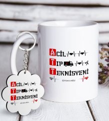 Kişiye Özel Mesleki Acil Tıp Teknisyeni Beyaz Kupa ve Anahtarlık Hediye Seti-3