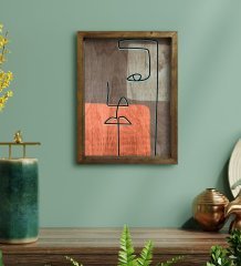 BK Home Picasso Style Tasarımlı Doğal Masif Ahşap Çerçeveli Tablo 45x65cm-7