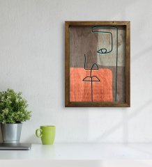 BK Home Picasso Style Tasarımlı Doğal Masif Ahşap Çerçeveli Tablo 45x65cm-7