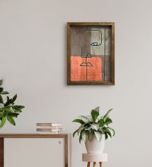 BK Home Picasso Style Tasarımlı Doğal Masif Ahşap Çerçeveli Tablo 45x65cm-7