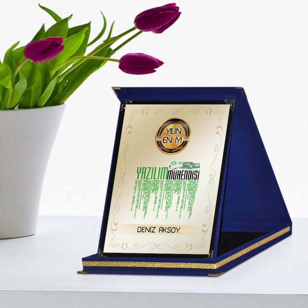 Kişiye Özel Yılın En İyi Yazılım Mühendisi Lacivert Plaket Ödülü