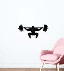 BK Home GYM Tasarımlı Ahşap Duvar Süsü-1