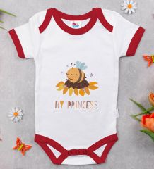 BK Kids My Princess Tasarımlı Kırmızı Bebek Body Zıbın-1