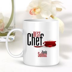 Kişiye Özel Mesleki Aşçı Beyaz Kupa Bardak - 001