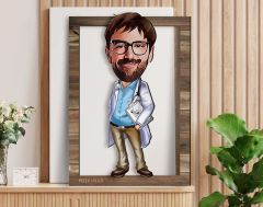 BK Gift Kişiye Özel Erkek Doktor Karikatürlü 3D Ahşap Tablo, Sevgiliye Hediye, Arkadaşa Hediye, Yıl Dönümü Hediyesi, Doğum Günü Hediyesi-2