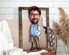 BK Gift Kişiye Özel Erkek Doktor Karikatürlü 3D Ahşap Tablo, Sevgiliye Hediye, Arkadaşa Hediye, Yıl Dönümü Hediyesi, Doğum Günü Hediyesi-2