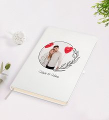 Kişiye Özel Sevgililer Günü Temalı İsimli Fotoğraflı Beyaz Defter-25