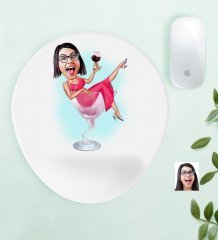 Kişiye Özel Bayan Karikatürlü Bilek Destekli Mouse Pad-22