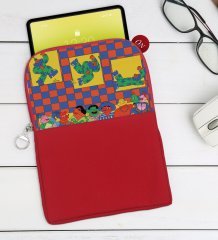 BK Gift Modern Soyut Tasarımlı Taşınabilir Koruyucu Tablet Kılıfı & Organizer Çanta - Kırmızı-5