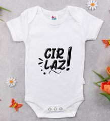 BK Kids Cırlaz Tasarımlı Beyaz Bebek Body Zıbın-1