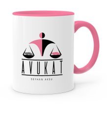 Kişiye Özel Mesleki Avukat Pembe Kupa Bardak - 8