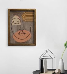 BK Home Modern Art Tasarımlı Doğal Masif Ahşap Çerçeveli Tablo 45x65cm-11